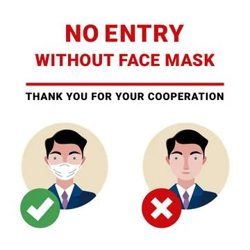Do not enter without a face mask. Stock Illustration