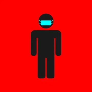 Do not enter without mask. Red background Stock Illustration