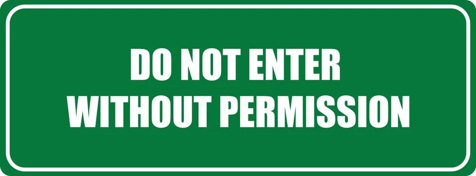Do not enter without permission icon , No Entry, Prohibited Stock Illustration