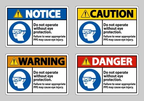 Do Not Enter Without Wearing Eye Protection,Vision Damage Can Result Ilustración de archivo