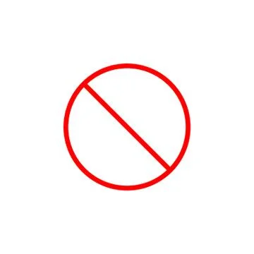 Do not entry line icon, prohibition sign, Ilustração Stock