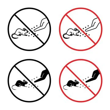 Do Not Feed Animals Sign Promote Safety and Animal Welfare Stock-Illustration