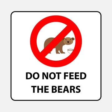 Do not feed the bears Stock Illustration