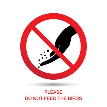 Do not feed the birds concept. No feed animal Stock Illustration