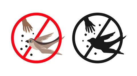 Do not feed birds, forbidden sign Stock Illustration