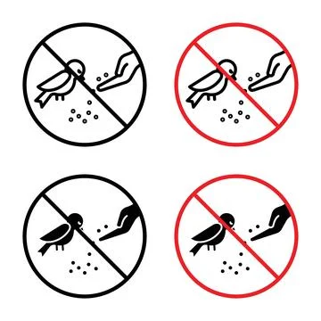 Do Not Feed Birds Sign for Wildlife Conservation and Park Regulations Ilustración de archivo