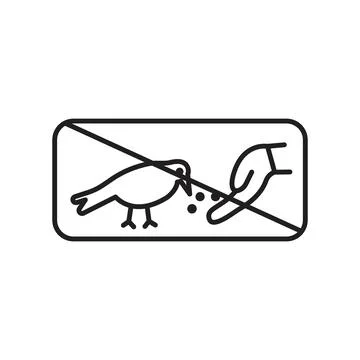 Do Not Feed Birds Sign for Park Preservation and Wildlife Safety Stock Illustration