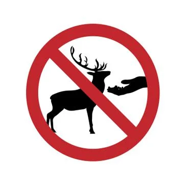 Do not feed the deer ban mark on a white background. Stock-Illustration