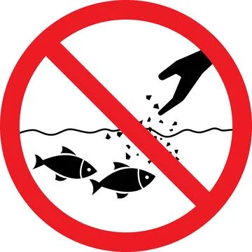 Do not feed fish sign. Stock Illustration
