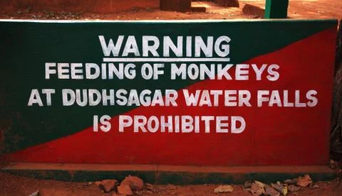 Do not feed the monkeys sign Stock Photos