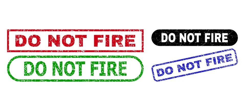 DO NOT FIRE Rectangle Watermarks with Rubber Texture 스톡 일러스트