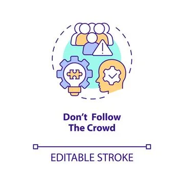 Do not follow crowd concept icon Illustrazione stock