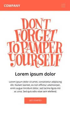 Do not forget to pamper yourself Stock Illustration