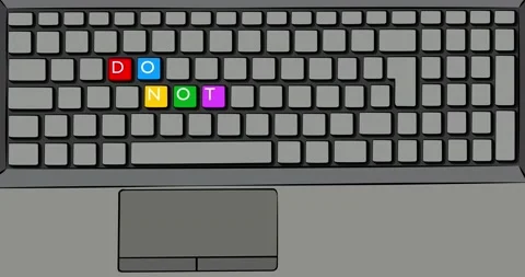 Do Not Forget text on keyboard with colored keys Video stock 170313663