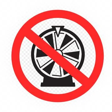 Do not gamble fortune wheel sign sticker Stock Illustration