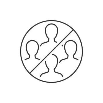 Do not gather in groups linear icon Stock Illustration