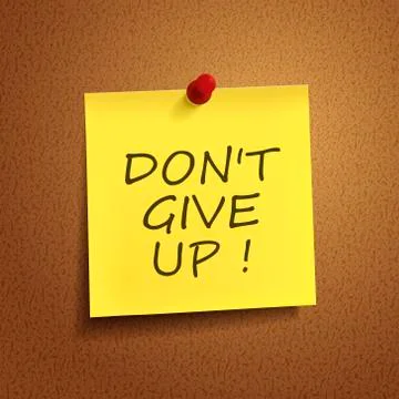 Do not give up words on post-it Ilustração Stock