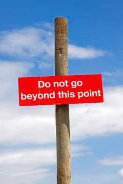 Do not go beyond this point Stock Photos