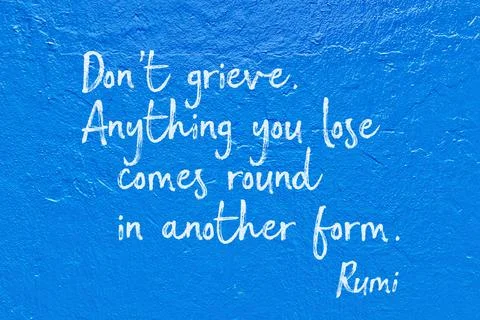 Do not grieve blue Rumi Stock Illustration