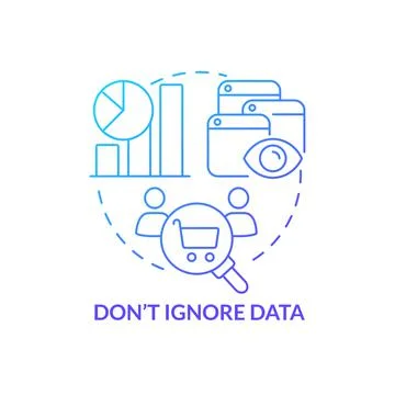 Do not ignore data blue gradient concept icon Stockillustratie