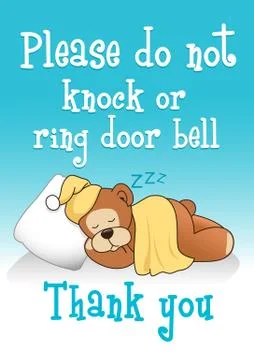 Do not knock sleeping bear 1 Stock Illustration