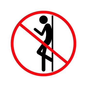 Do not Lean Against Icon Sign Stock Illustration