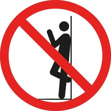 Do not lean on doors sign vector. Stock Illustration