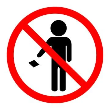 Do not leave your trash on the floor icon sign Stock Illustration