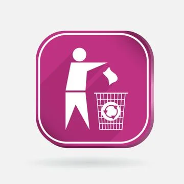 Do not litter. color square icon Stock Illustration