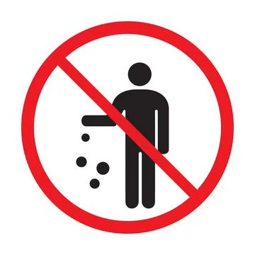 Do not litter, keep it clean, prohibition sign icon vector for graphic design 스톡 일러스트