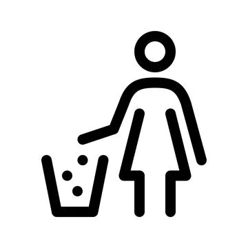Do not litter outline icon. Vector illustration Stock Illustration