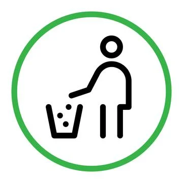 Do not litter outline icon. Vector illustration Stock Illustration
