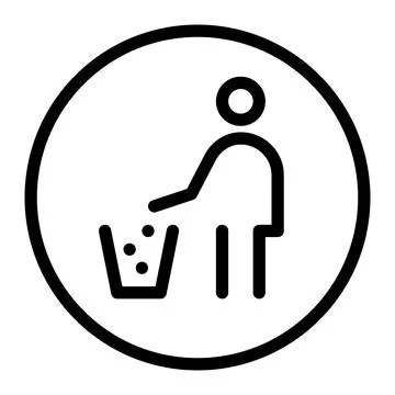 Do not litter outline icon. Vector illustration Stock Illustration