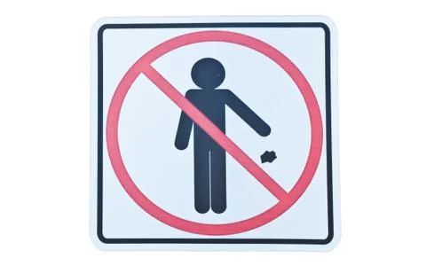 Do not litter sign isolate on white background Stock Photos