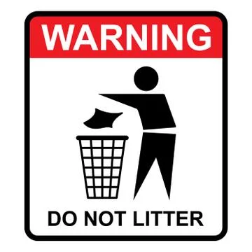 Do not litter warning flat icon isolated on white background. Keep it clean v Stock Illustration