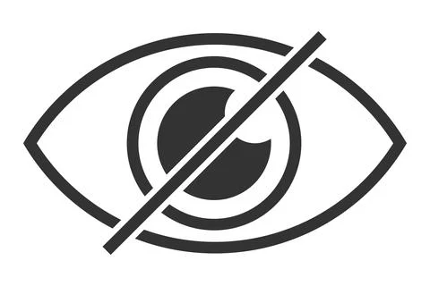 Do not look, Eye icon. Hidden human zore organ symbol. Sign forbit sigth ey.. Stock Illustration