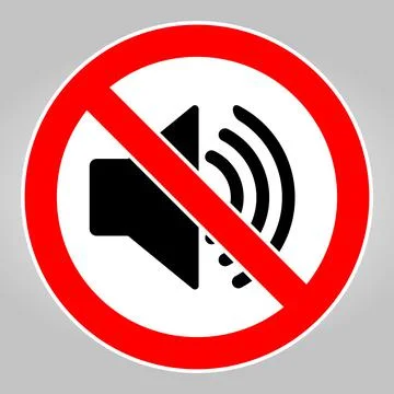 Do not make a loud noise. No speaker. No sound icon Stock Illustration
