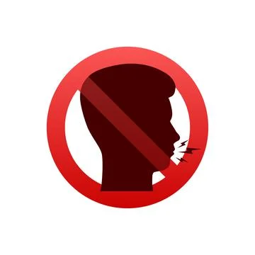 Do not make loud noises. No talking. Keep calmly communication. Vector stock Stock Illustration