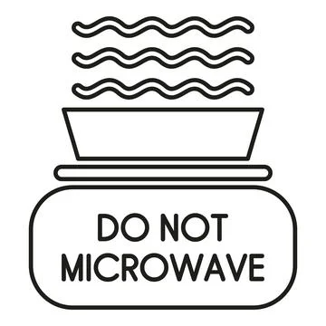 Do not microwave food container warning symbol Stock Illustration