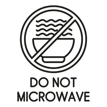 Do not microwave food warning label icon Stock Illustration