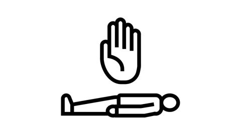 Do not move the victim first aid line icon animation Stock Footage 326123847