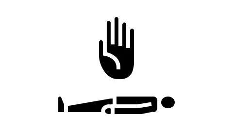 Do not move the victim first aid glyph icon animation Stock Footage 326143130