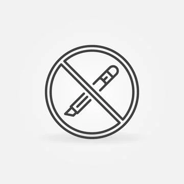 Do not open with a Utility Knife vector concept line icon Stock Illustration