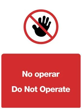 Do Not Operate for Construction and Industrial Sites in English and Spanish Stock Illustration