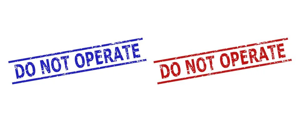 DO NOT OPERATE Stamp Seals with Grunged Surface and Parallel Lines Stock Illustration