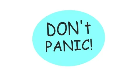 DO NOT PANIC text. Speach bubble with words. Dont panic. Stock Footage 140902981