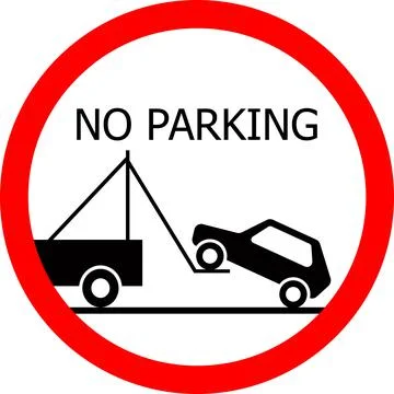 Do not park vehicles. Round sign. Vector image. Stock Illustration