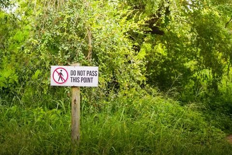 Do Not Pass Sign in Forest Stockfoto's