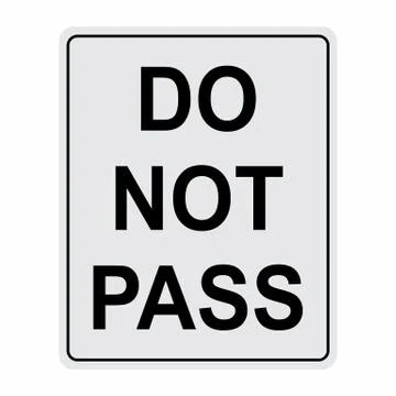 Do Not Pass Sign Stock Illustration