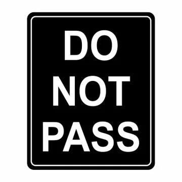 Do Not Pass Sign Stock Illustration